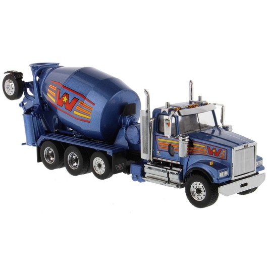 Diecast Masters 71075 - Western Star 4900 Blue Metallic Cement Mixer McNeilus BridgeMaster - Scale 1:50 