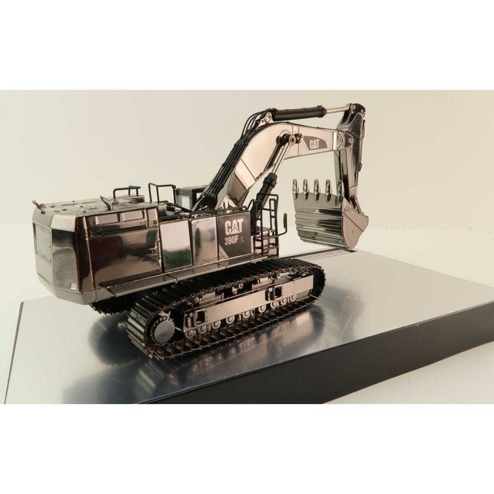 Diecast Masters 85547 - Caterpillar CAT 390F L Hydraulic Excavator Gunmetal Chrome Commemorative Series - Scale 1:50
