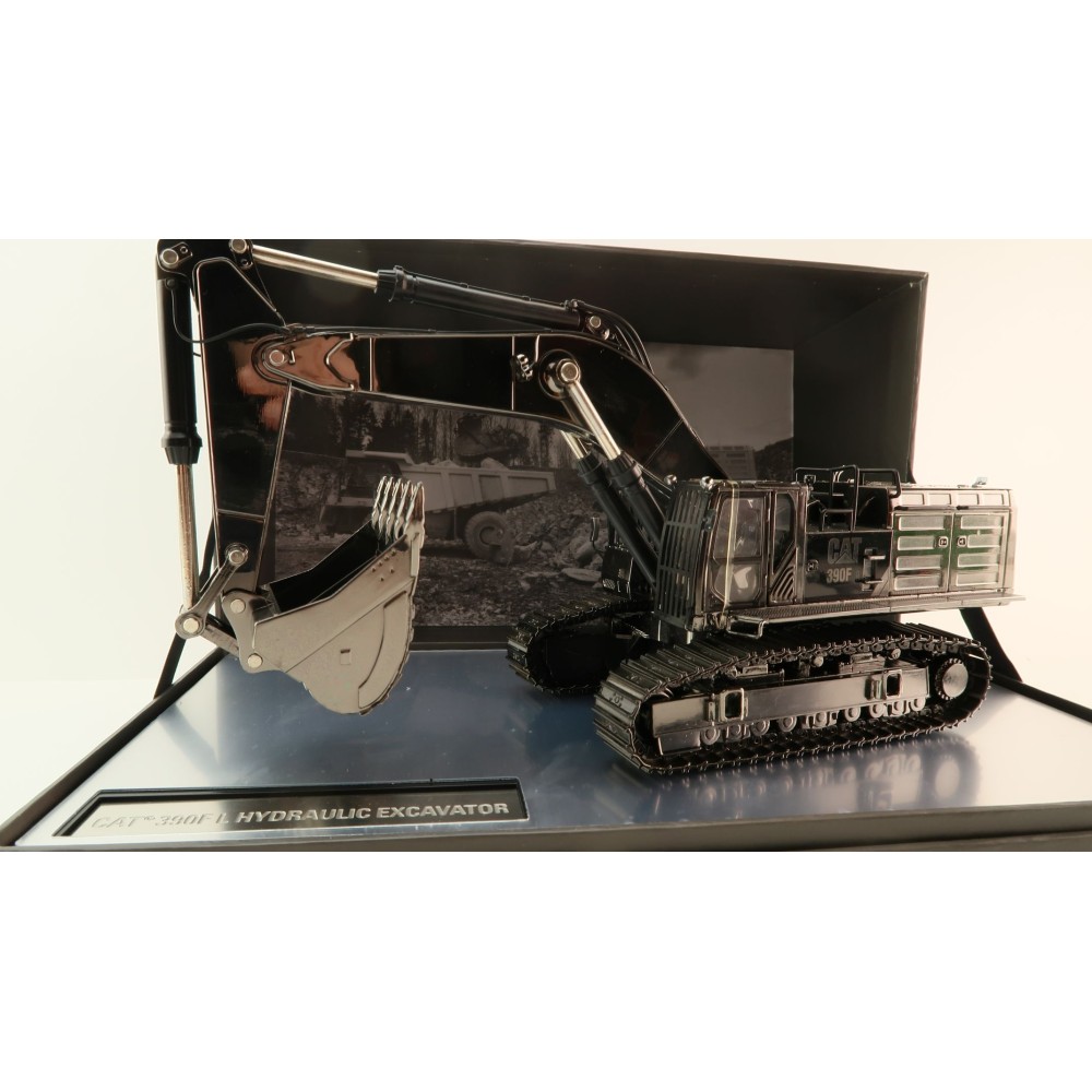 Diecast Masters 85547 - Caterpillar CAT 390F L Hydraulic Excavator Gunmetal Chrome Commemorative Series - Scale 1:50