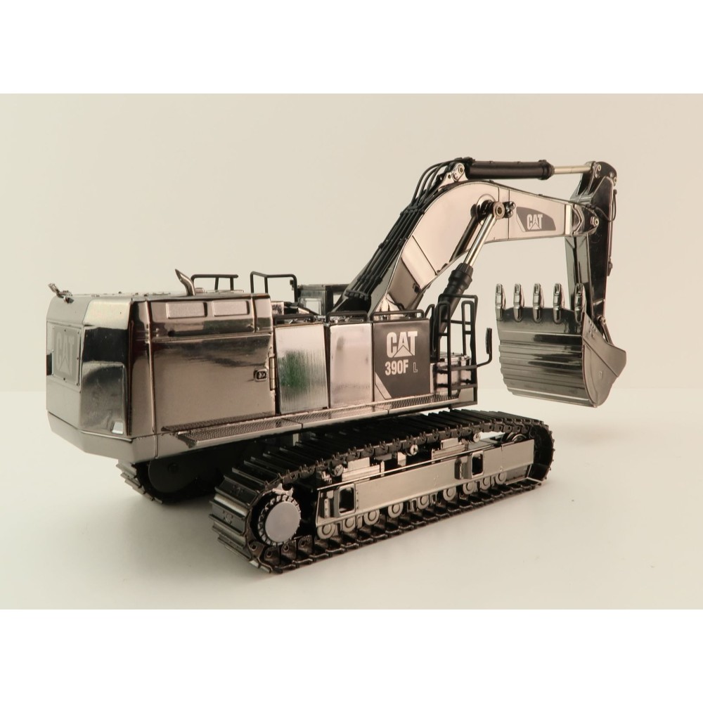Diecast Masters 85547 - Caterpillar CAT 390F L Hydraulic Excavator Gunmetal Chrome Commemorative Series - Scale 1:50