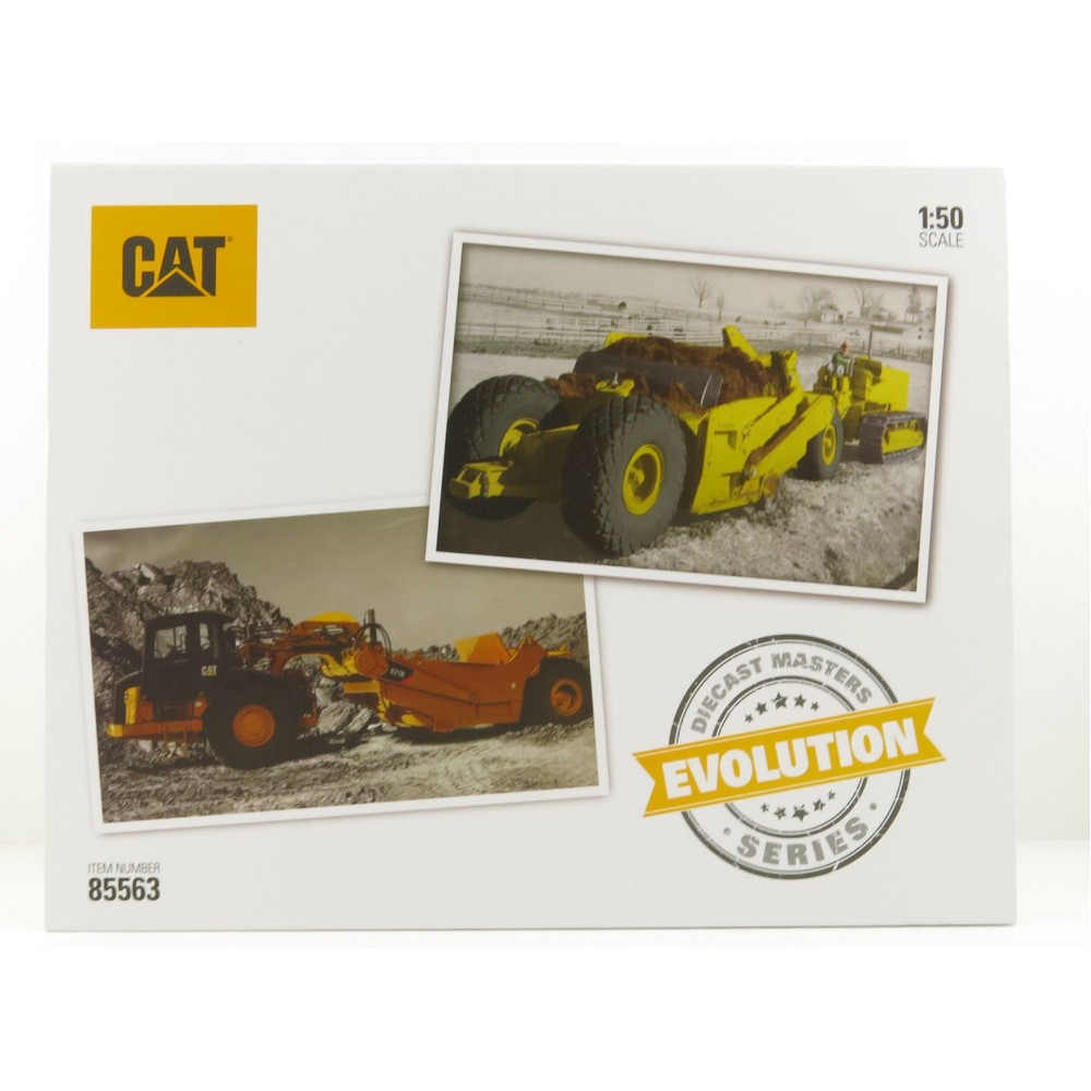 Diecast Masters 85563 - Caterpillar D7C/70 and CAT 621K Motor Scraper Evolution Series New 2022 - Scale 1:50