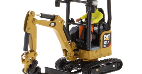 Replica CAT 7,1 Cm Caterpillar Diecast Masters 85597 – Miniexcavadora 301.7 A Escala 1:50, Con Herramientas