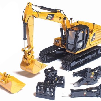 Diecast Masters 85657 - Caterpillar  Cat 323 Next Generation Mod HEX Hydraulic Excavator with 4 Attachments - Scale 1:50