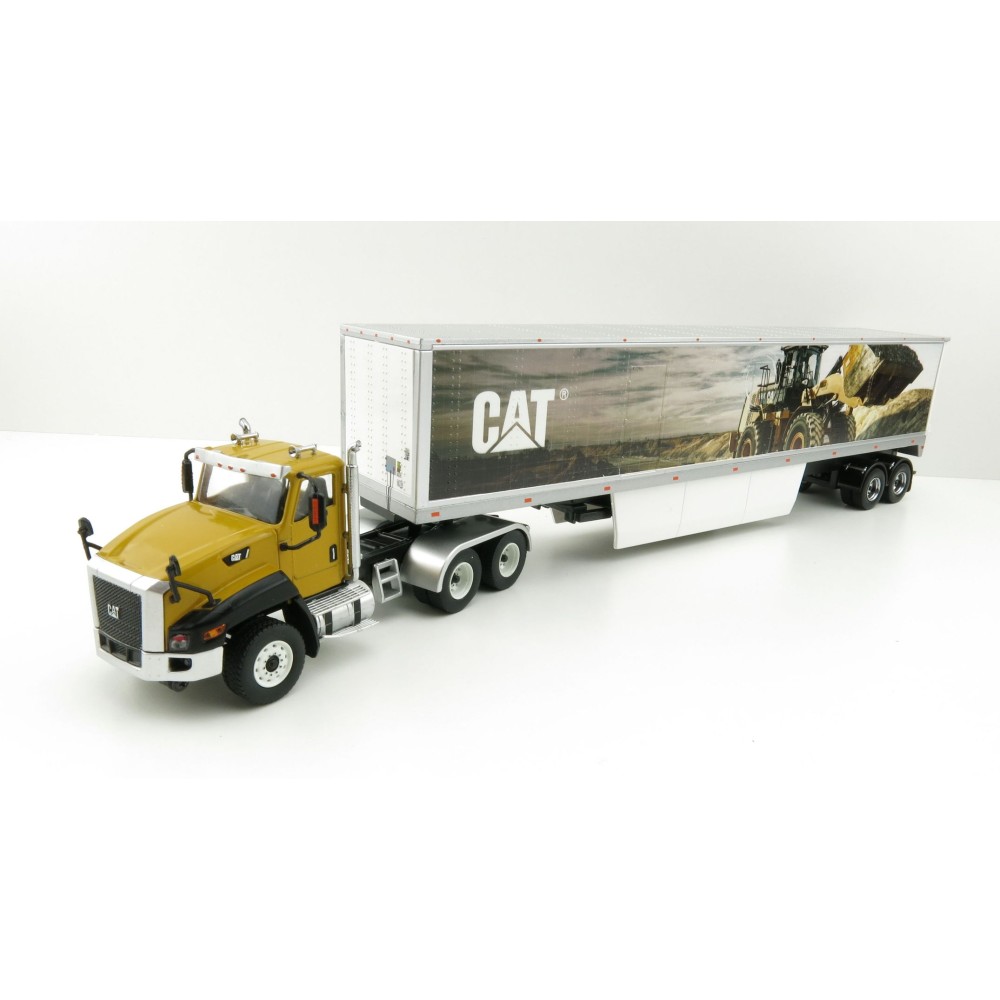 Diecast Masters 85666 - Caterpillar CAT CT660 On-Highway Truck with CAT Mural Trailer - Scale 1:50