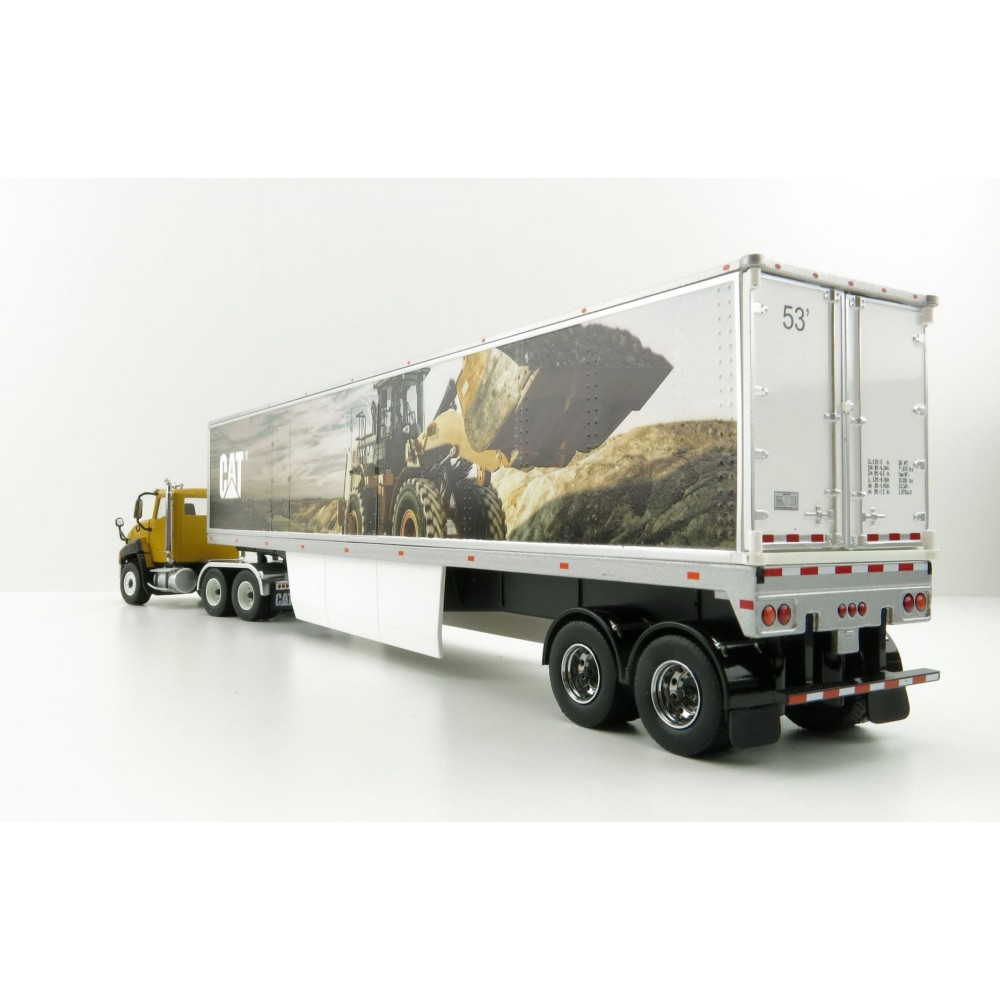 Diecast Masters 85666 - Caterpillar CAT CT660 On-Highway Truck with CAT Mural Trailer - Scale 1:50