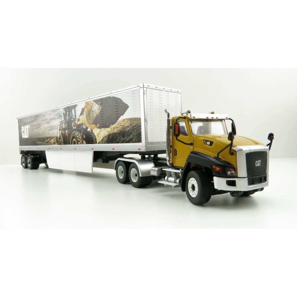 Diecast Masters 85666 - Caterpillar CAT CT660 On-Highway Truck with CAT Mural Trailer - Scale 1:50