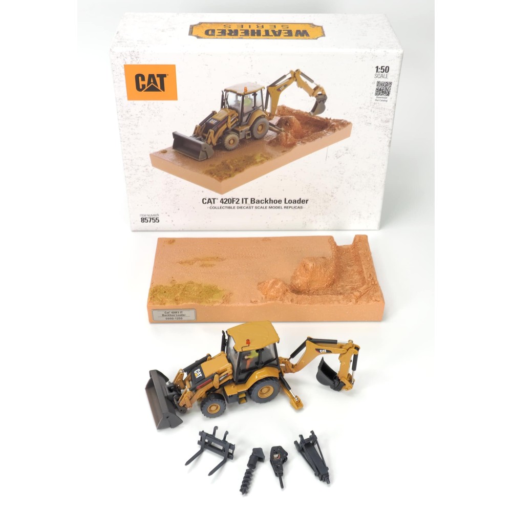 Diecast Masters 85755 - Caterpillar CAT 420F2 Backhoe Loader Weathered Series - Scale 1:50