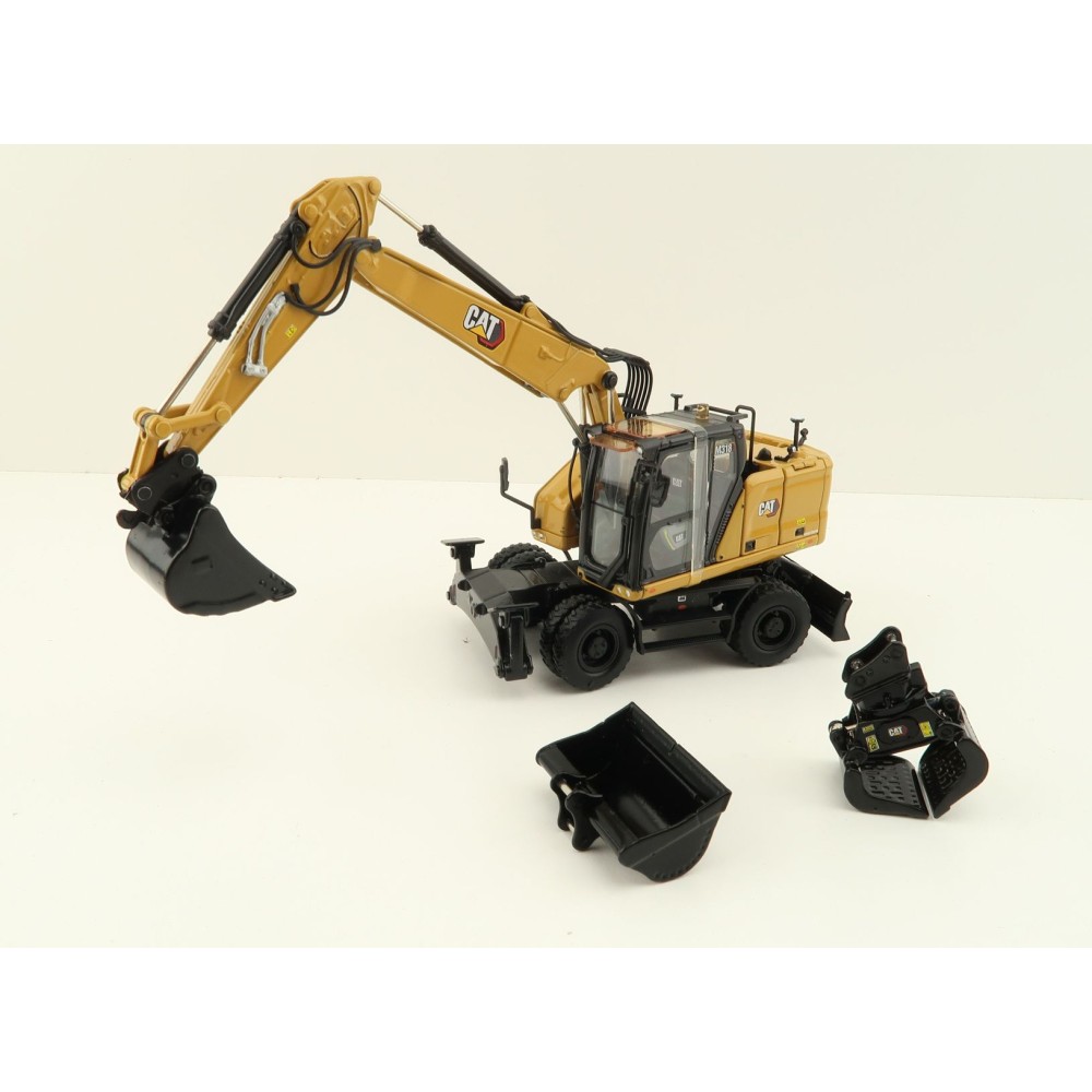 Diecast Masters 85956 - Caterpillar CAT M318 Wheeled Excavator & Attachments High Line - Scale 1:50
