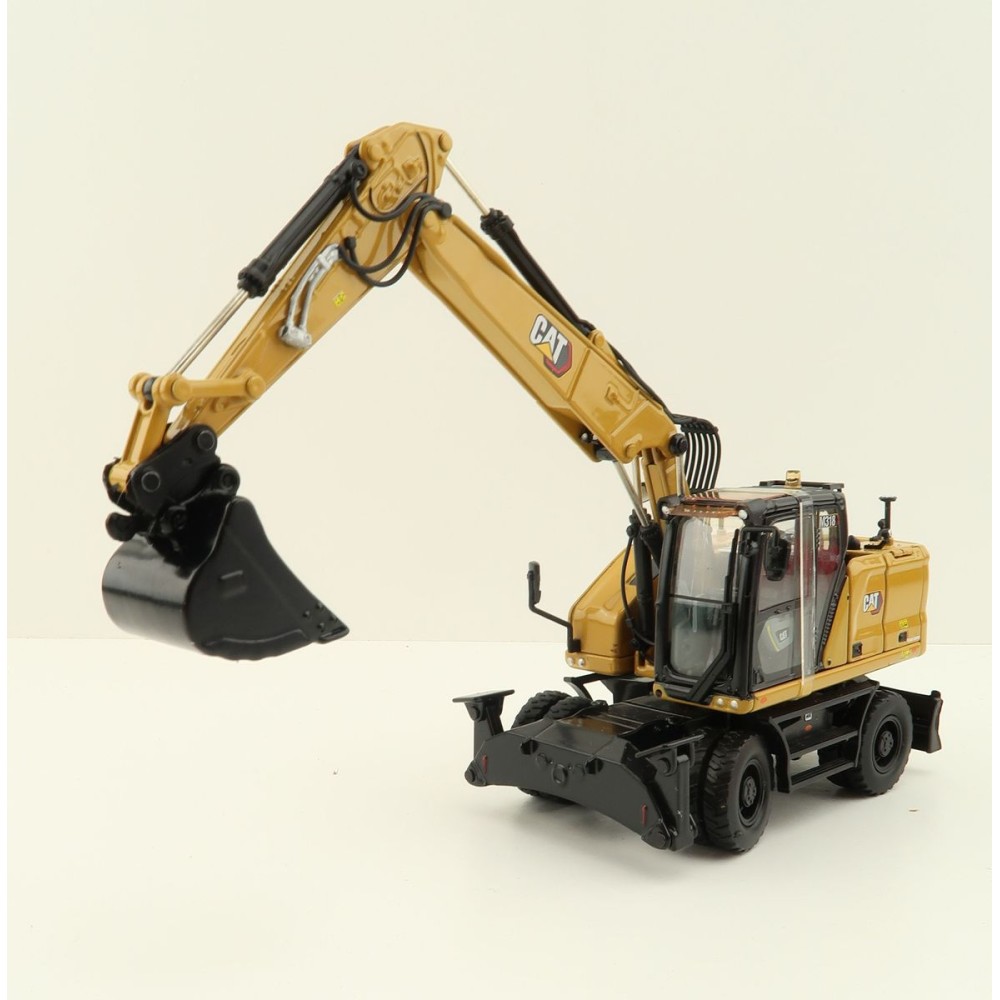 Diecast Masters 85956 - Caterpillar CAT M318 Wheeled Excavator & Attachments High Line - Scale 1:50