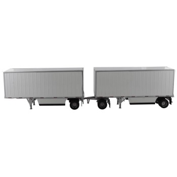 Diecast Masters 91036 - Wabash National 28ft Double Pup Trailers in White - Scale 1:50