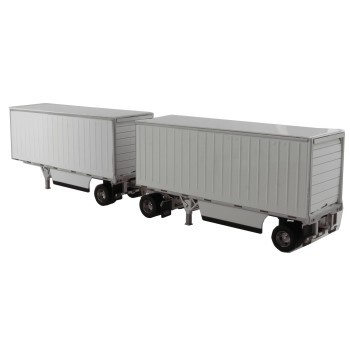 Diecast Masters 91036 - Wabash National 28ft Double Pup Trailers in White - Scale 1:50