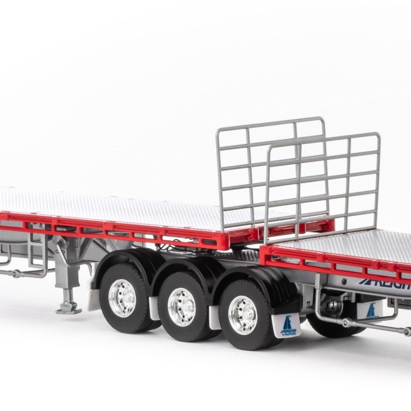 Drake ZT09123 AUSTRALIAN Maxitrans Freighter B Double Trailer Set Silver & Red - Scale 1:50