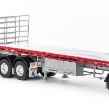 Drake ZT09123 AUSTRALIAN Maxitrans Freighter B Double Trailer Set Silver & Red - Scale 1:50
