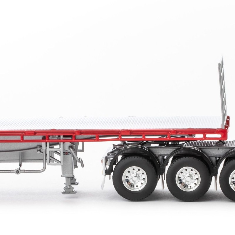 Drake ZT09123 AUSTRALIAN Maxitrans Freighter B Double Trailer Set Silver & Red - Scale 1:50