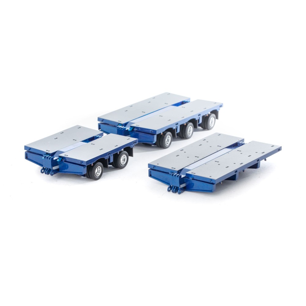 Drake ZT09076A AUSTRALIAN Heavy Haulage 7x8 Steerable Trailer 2x8 3x8 Clip Trailer Accessory Kit Metallic Blue  - Scale 1:50