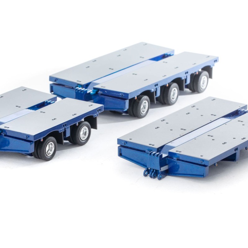 Drake ZT09076A AUSTRALIAN Heavy Haulage 7x8 Steerable Trailer 2x8 3x8 Clip Trailer Accessory Kit Metallic Blue  - Scale 1:50
