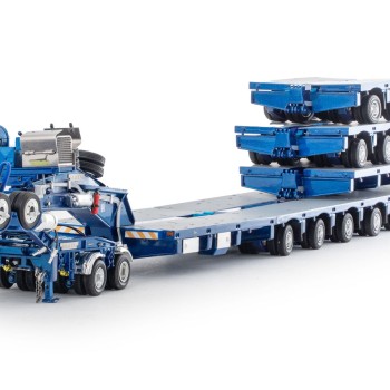 Drake ZT09076AB AUSTRALIAN Heavy Haulage Drake 7x8 Steerable Trailer with 2x8 Dolly & Accessory Set Metallic Blue  - Scale 1:50 