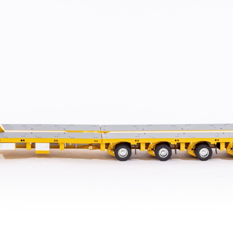 Drake ZT09073 AUSTRALIAN Heavy Haulage Drake 7x8 Steerable Trailer with 2x8 Dolly Chrome Yellow - Scale 1:50