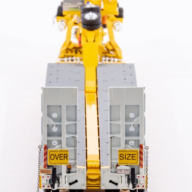 Drake ZT09073 AUSTRALIAN Heavy Haulage Drake 7x8 Steerable Trailer with 2x8 Dolly Chrome Yellow - Scale 1:50