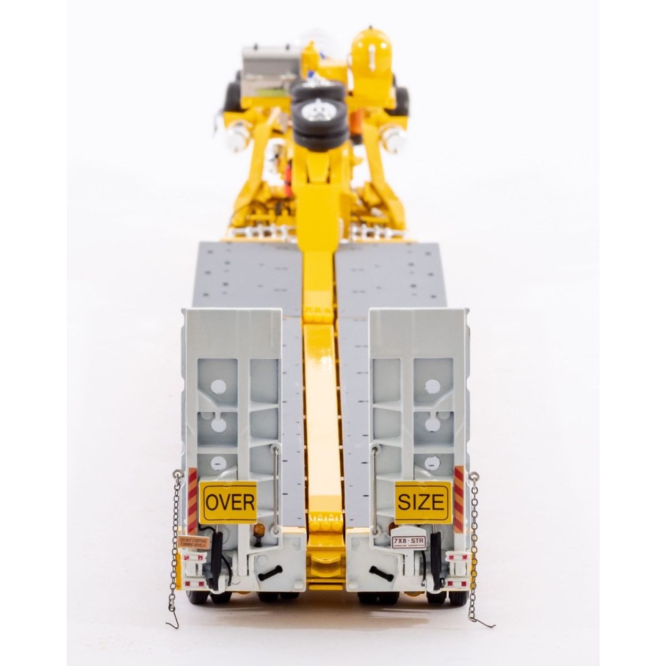 Drake ZT09073 AUSTRALIAN Heavy Haulage Drake 7x8 Steerable Trailer with 2x8 Dolly Chrome Yellow - Scale 1:50