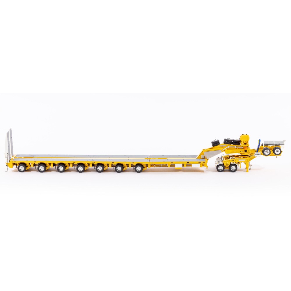 Drake ZT09073 AUSTRALIAN Heavy Haulage Drake 7x8 Steerable Trailer with 2x8 Dolly Chrome Yellow - Scale 1:50
