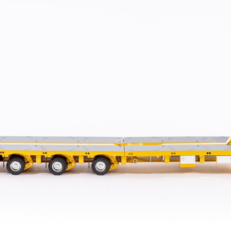 Drake ZT09073 AUSTRALIAN Heavy Haulage Drake 7x8 Steerable Trailer with 2x8 Dolly Chrome Yellow - Scale 1:50