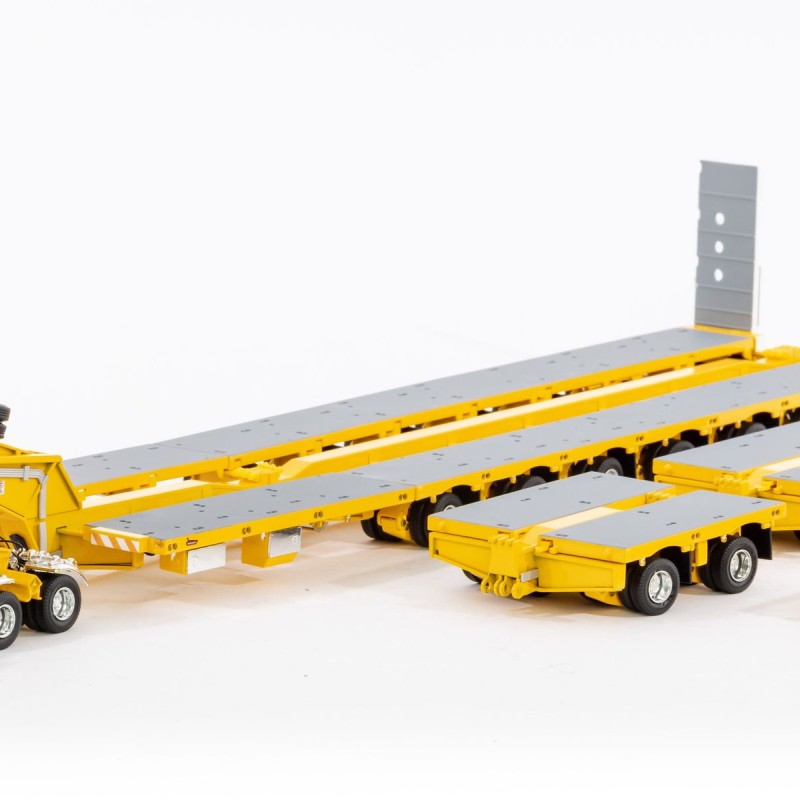 Drake ZT09073AB AUSTRALIAN Heavy Haulage Drake 7x8 Steerable Trailer with 2x8 Dolly & Accessory Set Chrome Yellow  - Scale 1:50