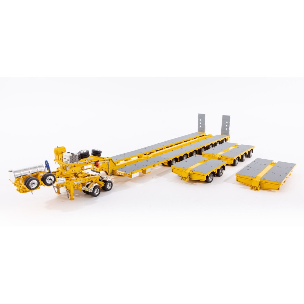 Drake ZT09073AB AUSTRALIAN Heavy Haulage Drake 7x8 Steerable Trailer with 2x8 Dolly & Accessory Set Chrome Yellow  - Scale 1:50