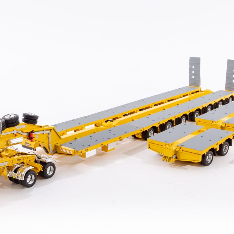 Drake ZT09073AB AUSTRALIAN Heavy Haulage Drake 7x8 Steerable Trailer with 2x8 Dolly & Accessory Set Chrome Yellow  - Scale 1:50