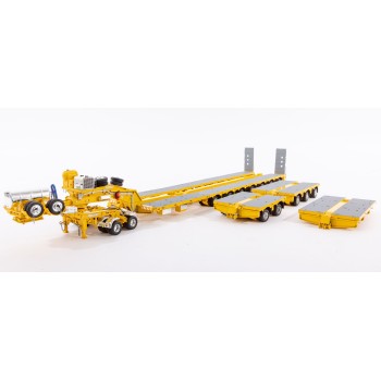 Drake ZT09073AB AUSTRALIAN Heavy Haulage Drake 7x8 Steerable Trailer with 2x8 Dolly & Accessory Set Chrome Yellow  - Scale 1:50