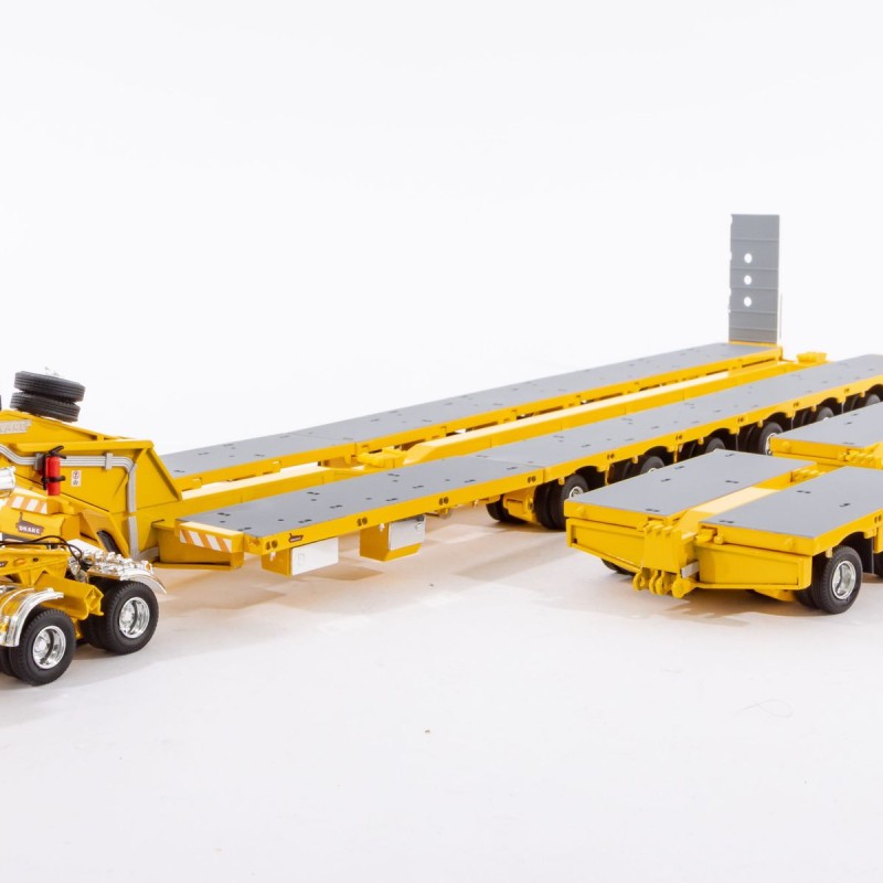 Drake ZT09073AB AUSTRALIAN Heavy Haulage Drake 7x8 Steerable Trailer with 2x8 Dolly & Accessory Set Chrome Yellow  - Scale 1:50