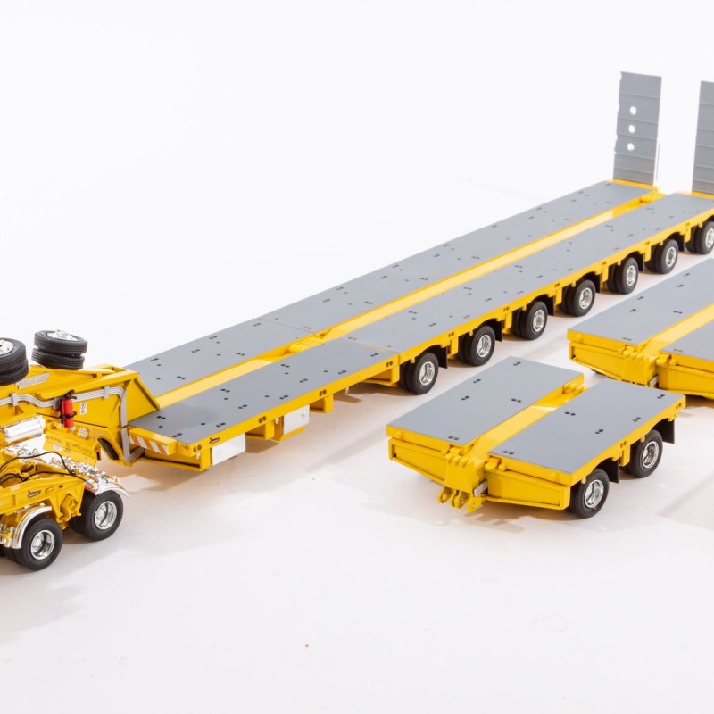 Drake ZT09073AB AUSTRALIAN Heavy Haulage Drake 7x8 Steerable Trailer with 2x8 Dolly & Accessory Set Chrome Yellow  - Scale 1:50