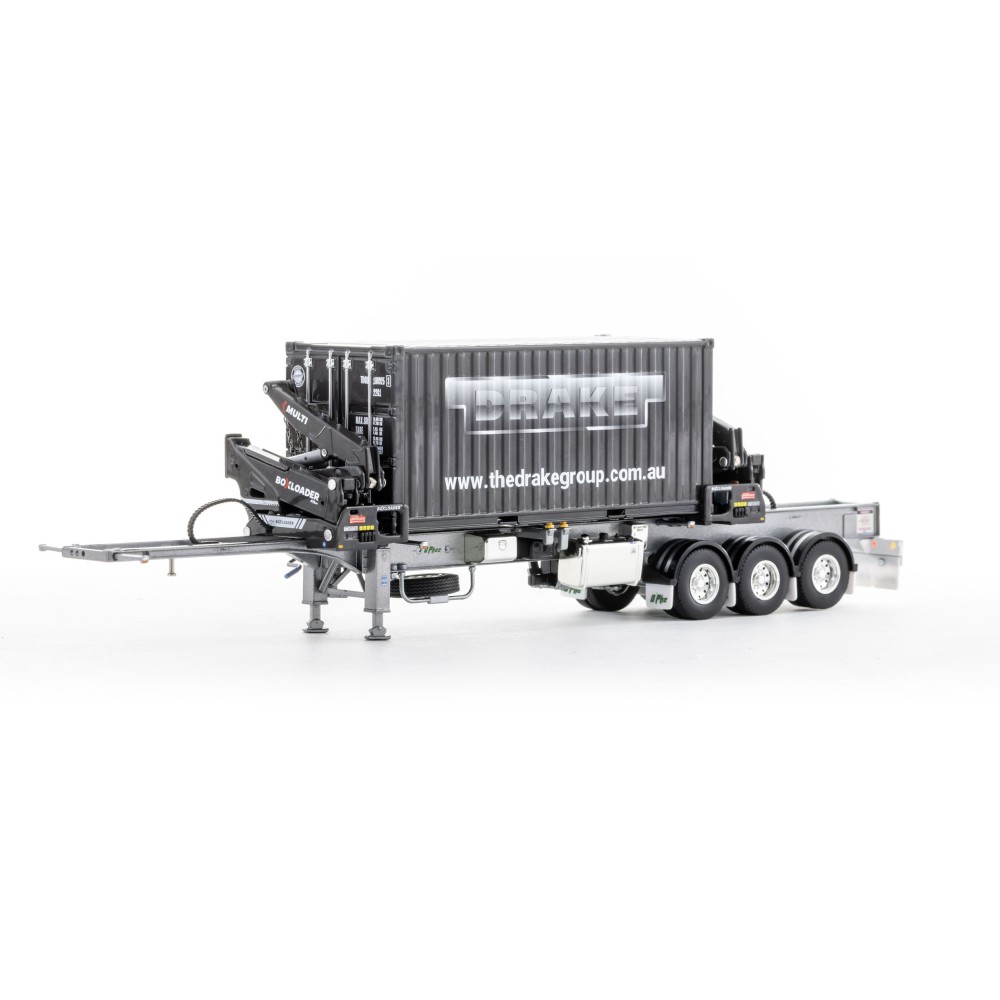 Drake ZT09245 AUSTRALIAN O’Phee BoxLoader Side Loading Trailer with Container - O’Phee Corporate Colours - Scale 1:50