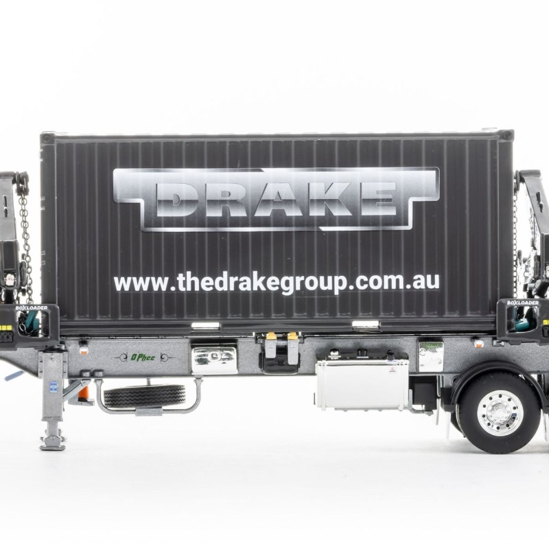 Drake ZT09245 AUSTRALIAN O’Phee BoxLoader Side Loading Trailer with Container - O’Phee Corporate Colours - Scale 1:50