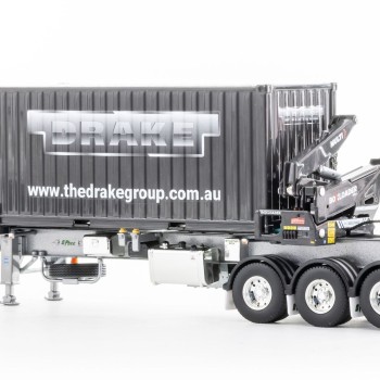 Drake ZT09245 AUSTRALIAN O’Phee BoxLoader Side Loading Trailer with Container - O’Phee Corporate Colours - Scale 1:50