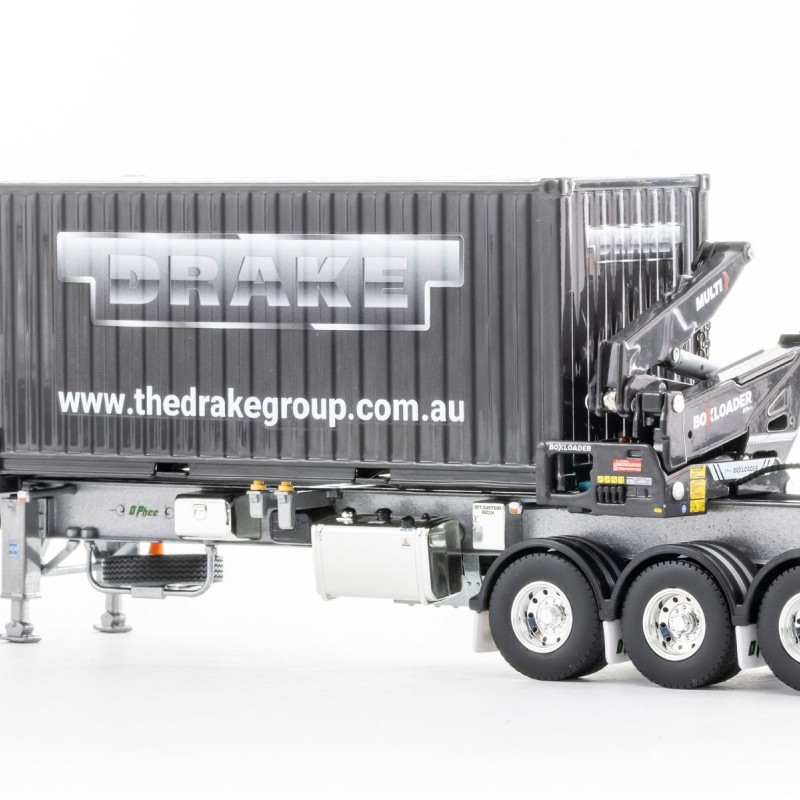 Drake ZT09245 AUSTRALIAN O’Phee BoxLoader Side Loading Trailer with Container - O’Phee Corporate Colours - Scale 1:50