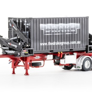 Drake ZT09247 AUSTRALIAN O’Phee BoxLoader Side Loading Trailer with Container - Red - Scale 1:50