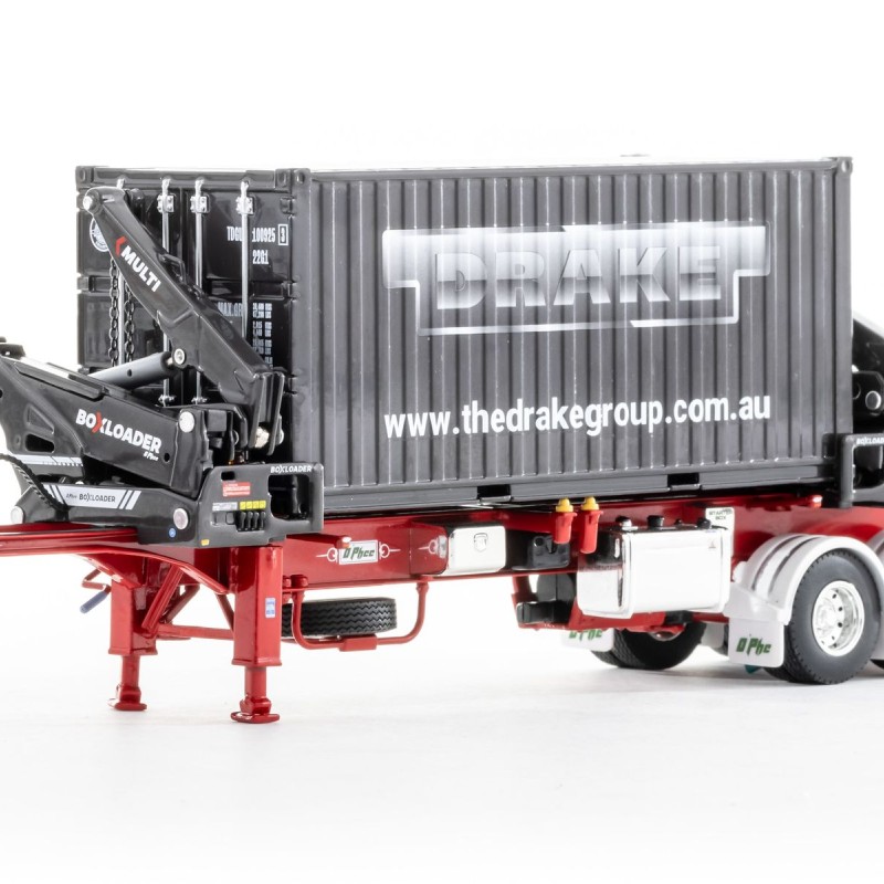 Drake ZT09247 AUSTRALIAN O’Phee BoxLoader Side Loading Trailer with Container - Red - Scale 1:50