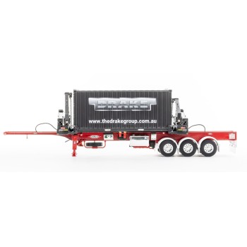 Drake ZT09247 AUSTRALIAN O’Phee BoxLoader Side Loading Trailer with Container - Red - Scale 1:50