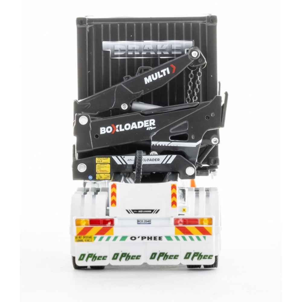 Drake ZT09248 AUSTRALIAN O’Phee BoxLoader Side Loading Trailer with Container - White - Scale 1:50