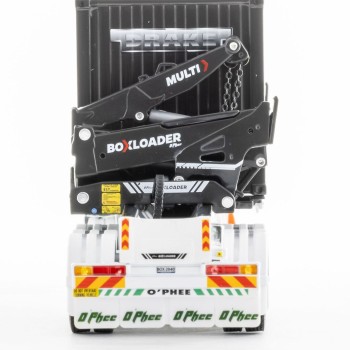 Drake ZT09248 AUSTRALIAN O’Phee BoxLoader Side Loading Trailer with Container - White - Scale 1:50