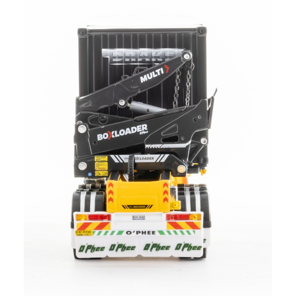 Drake ZT09249 AUSTRALIAN O’Phee BoxLoader Side Loading Trailer with Container - Yellow - Scale 1:50