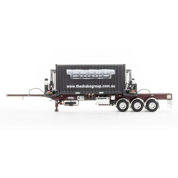 Drake ZT09250 AUSTRALIAN O’Phee BoxLoader Side Loading Trailer with Container - Burgundy - Scale 1:50
