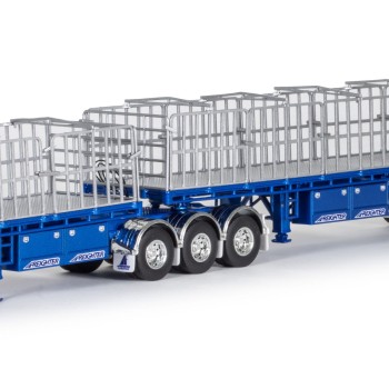 Drake ZT09253 AUSTRALIAN Maxitrans Freighter B Double Trailer Set Metallic Blue - Scale 1:50