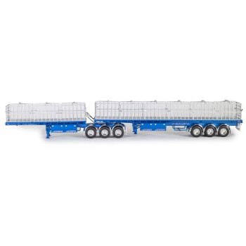 Drake ZT09253 AUSTRALIAN Freighter B Double Trailer Set Metallic Blue - Scale 1:50