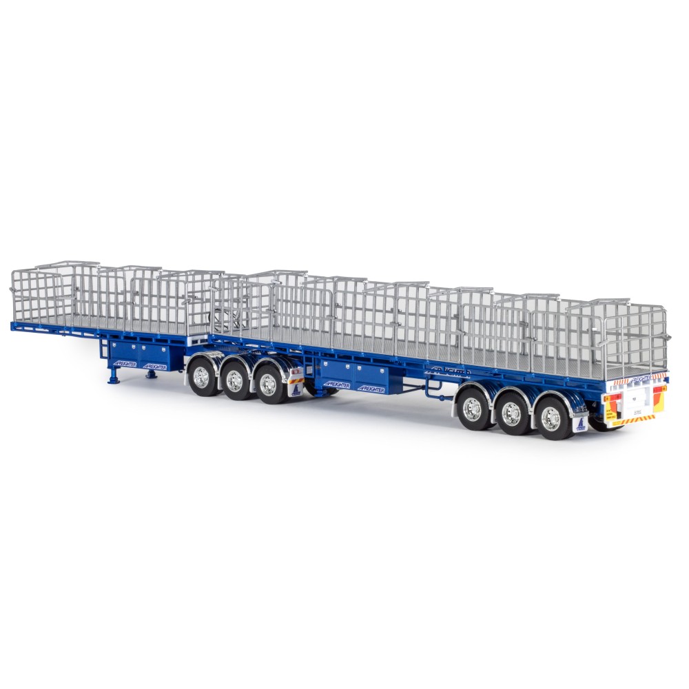 Drake ZT09253 AUSTRALIAN Maxitrans Freighter B Double Trailer Set Metallic Blue - Scale 1:50