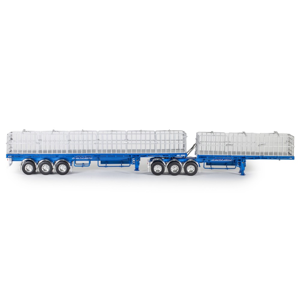 Drake ZT09253 AUSTRALIAN Maxitrans Freighter B Double Trailer Set Metallic Blue - Scale 1:50