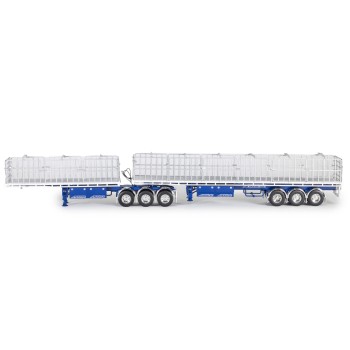 Drake ZT09260 AUSTRALIAN Maxitrans Freighter B Double Trailer Set Blue & White - Scale 1:50