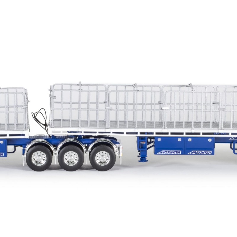 Drake ZT09260 AUSTRALIAN Maxitrans Freighter B Double Trailer Set Blue & White - Scale 1:50