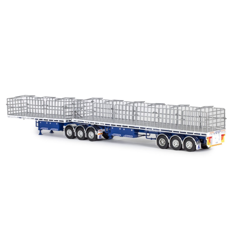 Drake ZT09260 AUSTRALIAN Maxitrans Freighter B Double Trailer Set Blue & White - Scale 1:50